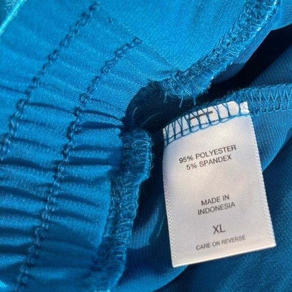 New York and co Women Pants XL Blue Stretch Knit Workwear Polyester Spandex - Picture 11 of 12